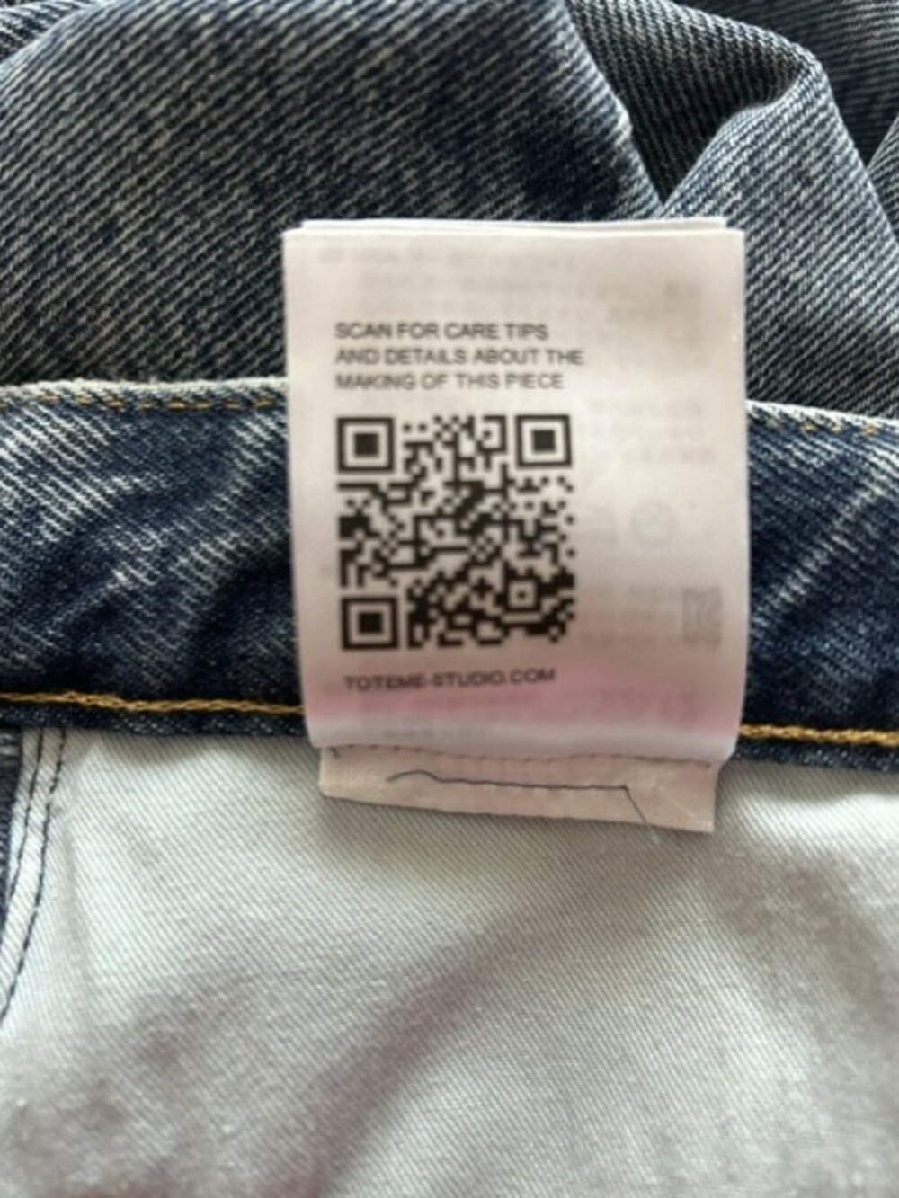 TOTEME Twisted Seam Denim Full Length Jeans Blue Size 26/32 - Picture 9 of 9